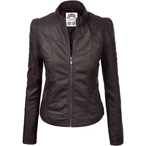 Brown Structured Leather Jacket
